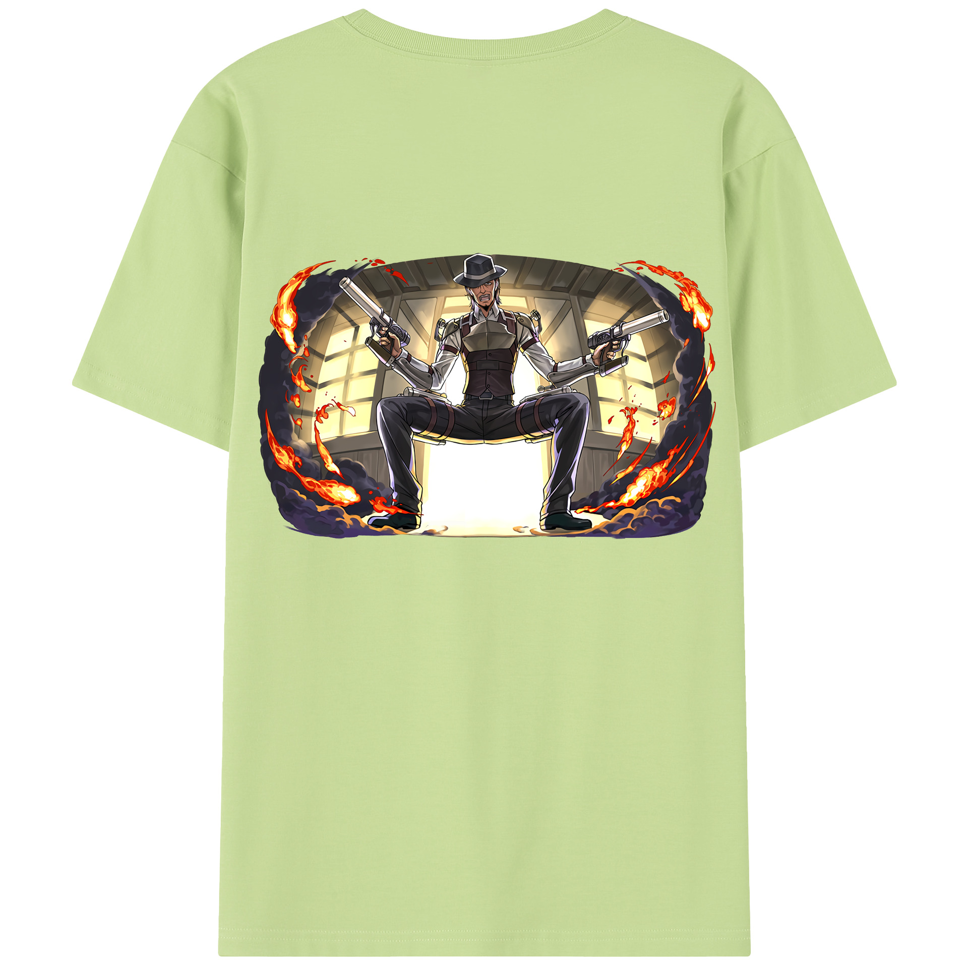 （画像用） 進撃の巨人 ケニー·アッカーマン Attack on Titan Kenny Ackerman 綿100％半袖Tシャツ（背面プリント）
